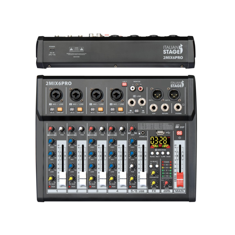 Italian Stage 2MIX6 PRO Mixer Audio con Lettore | Idea Music Store