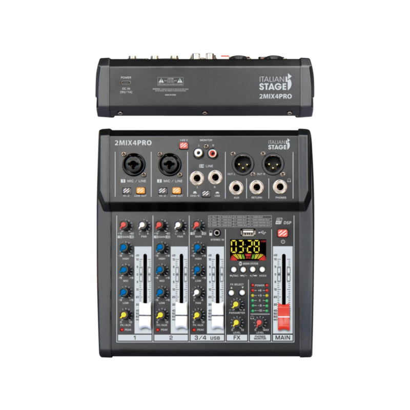 Italian Stage 2MIX4 PRO Mixer Audio con Lettore | Idea Music Store