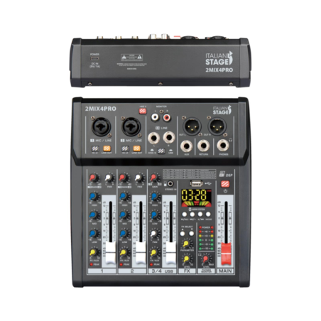 Italian Stage 2MIX4 PRO Mixer Audio con Lettore | Idea Music Store