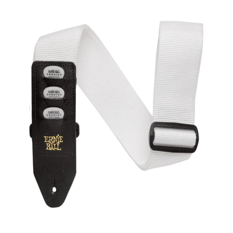 Ernie Ball 4259 Tracolla per Chitarra Pickholder Strap Bianco | Idea M