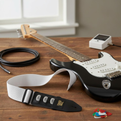 Ernie Ball 4259 Tracolla per Chitarra Pickholder Strap Bianco | Idea M