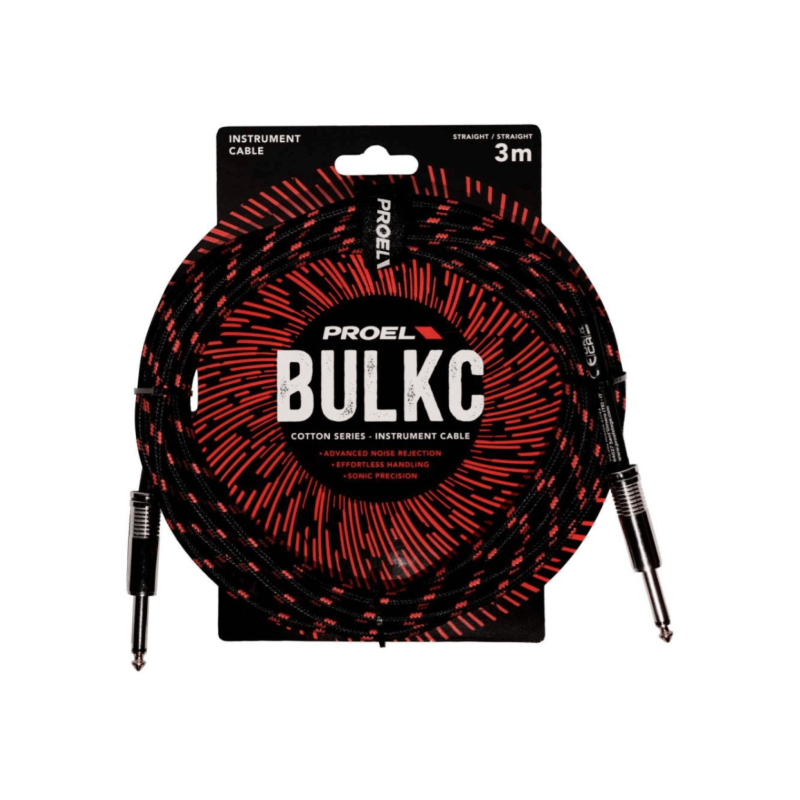 Proel BULK100CLU3BR Cavo Bulk Jack Mono Rosso Nero 3 mt | Idea Music S