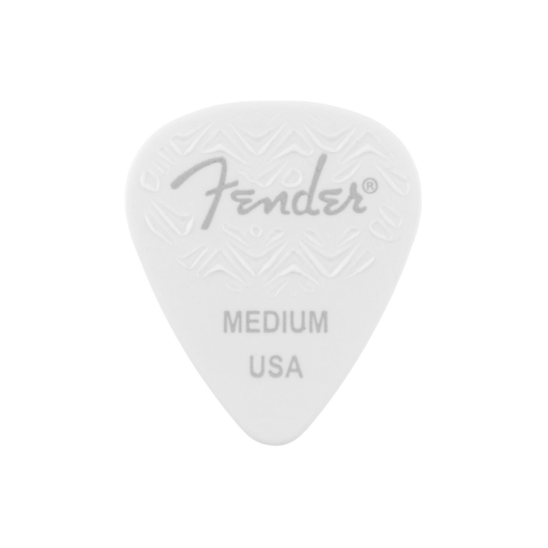 Fender 351 Shape Plettri per Chitarra White Medium - Set da 12 - Idea 