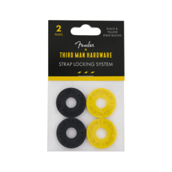 Fender Strap Blocks Confezione da 4 Giallo e Nero Blocca Tracolla - Id