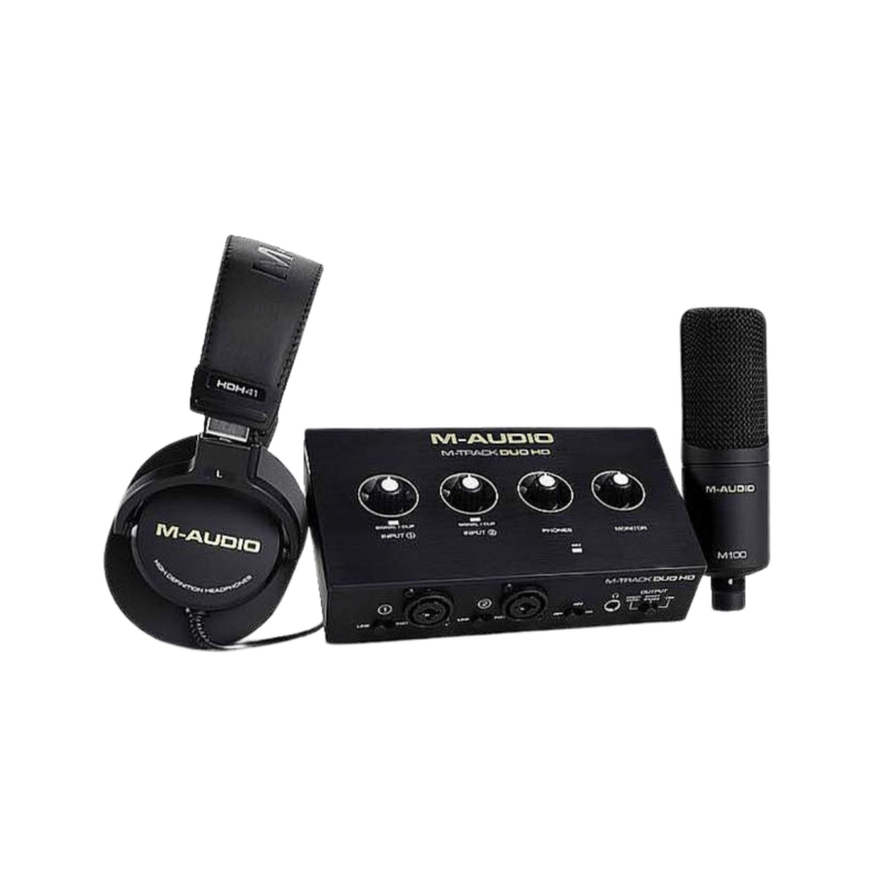 M-Audio M-Track Duo HD Producer Pack Bundle con Microfono e Cuffie - I